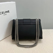 MEDIUM VICTOIRE BAG 25 IN BLACK SUPPLE CALFSKIN SILVER HARDWARE
