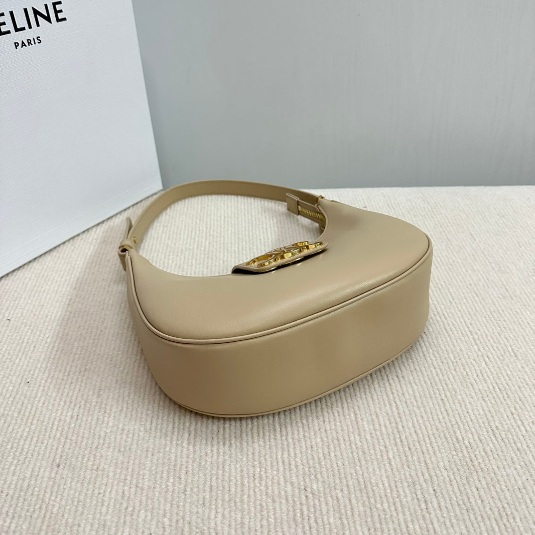 MEDIUM AVA BAG 23 IN DOMINO SMOOTH CALFSKIN GOLD LOGO