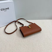 16 STRAP POCHETTE 18 IN BRONZE ORANGE SUPPLE CALFSKIN GOLD HARDWARE