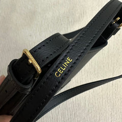 PHONE POUCH HELOISE 19 IN BLACK SUPPLE CALFSKIN