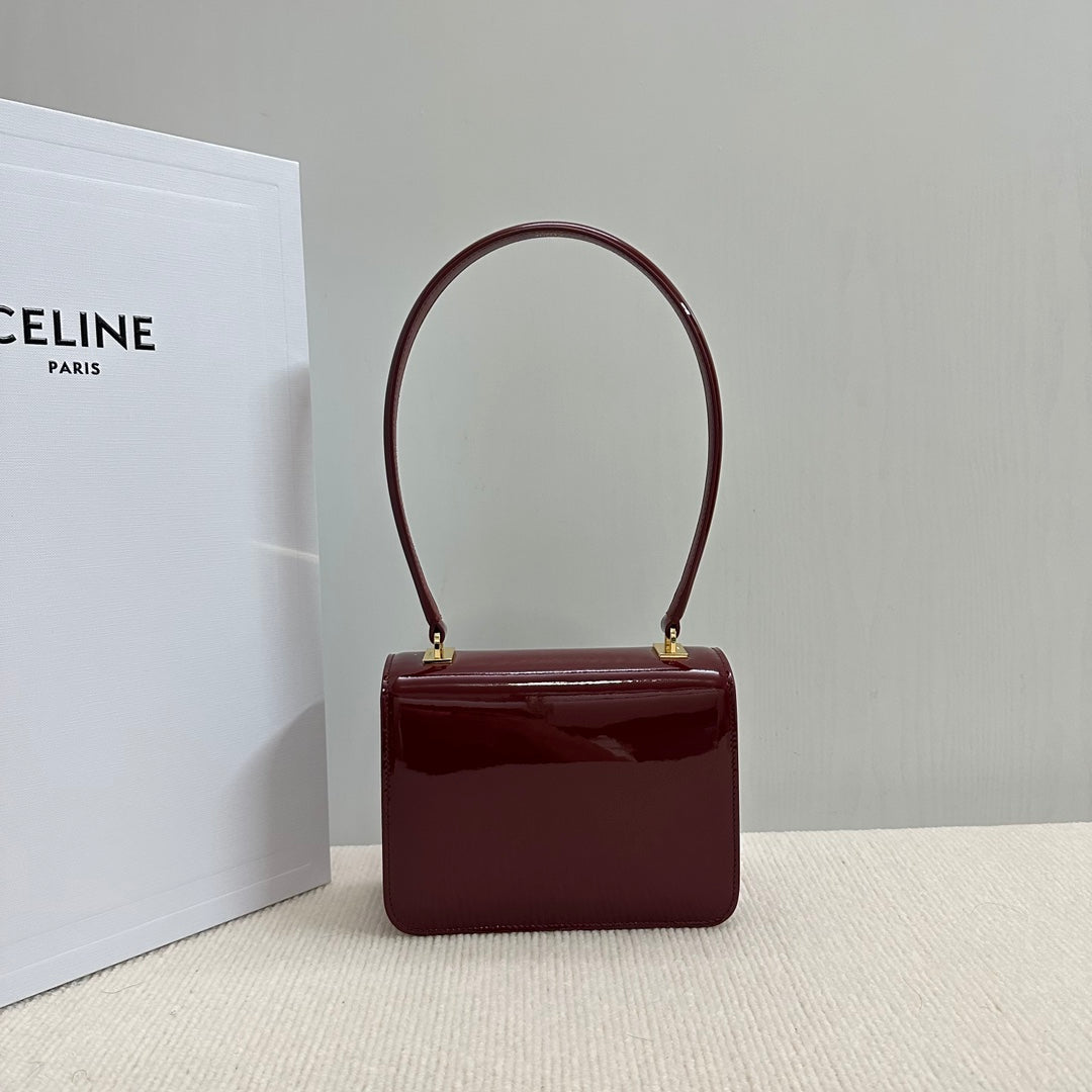TEEN GARANCE BAG 18 IN WINE RED PATENT CALFSKIN