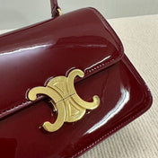 TEEN GARANCE BAG 18 IN WINE RED PATENT CALFSKIN