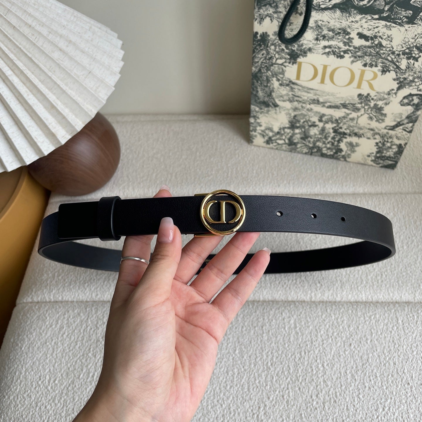 DIOR 25S BELT 25 MM IN BLACK CALFSKIN 572165