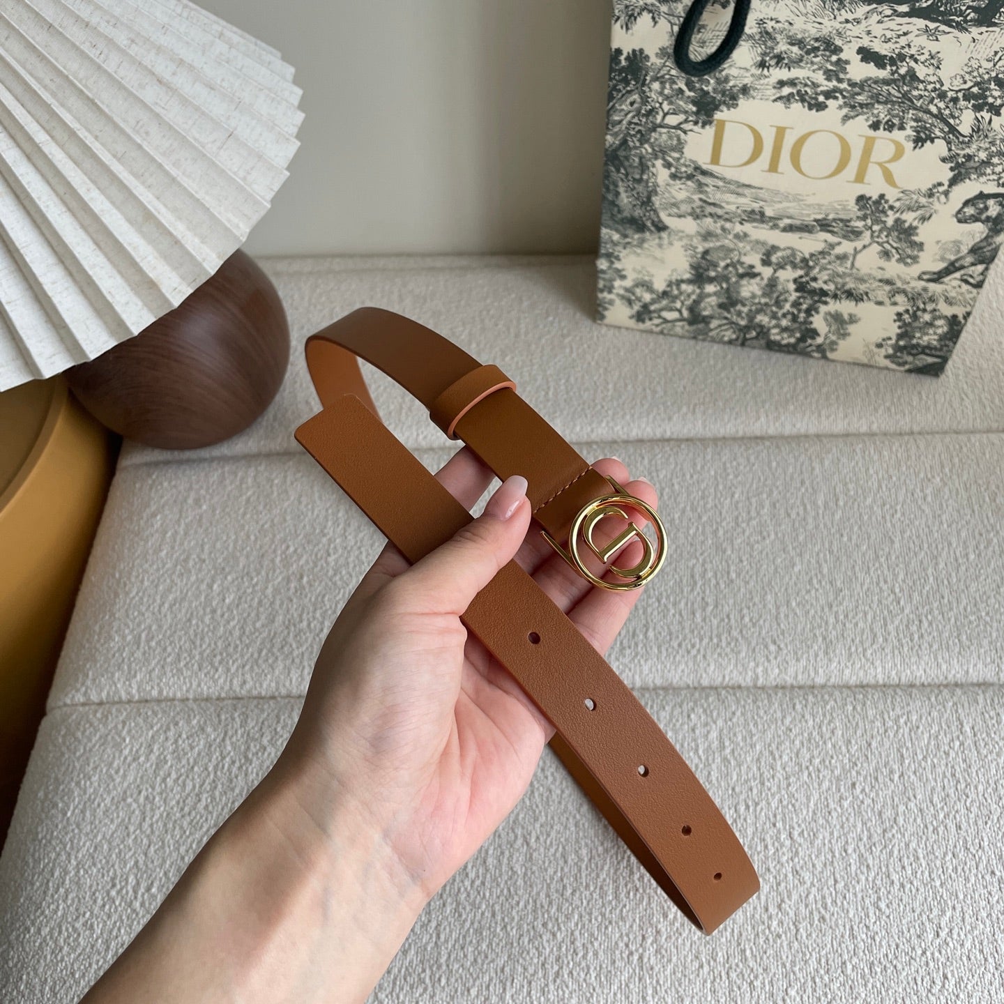 DIOR 25S BELT 25 MM IN BROWN CALFSKIN 572162