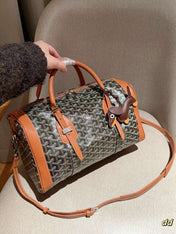 SAC HARDY PM BAG 35 IN BROWN GOYARDINE CANVAS AND TAN CALFSKIN