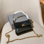 RODEO NANO BAG WITH CHAIN 17 IN BLACK SMOOTH CALFSKIN GOLD HARDWARE