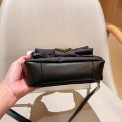 TESSUTO MINI BAG 20 IN BLACK RE-NYLON MIX CALFSKIN WITH BOW