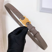 CL MEDIUM 25 MM TRIOMPHE BELT IN CHOCOLATE BROWN LEATHER GOLD HARDWARE