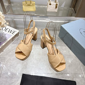 PRADA 25S HIGH-HEEL SANDALS 85 MM IN LIGHT WARM BEIGE LAMBSKIN