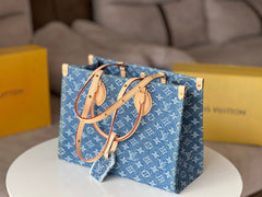 ONTHEGO 35 IN BLUE MONOGRAM DENIM