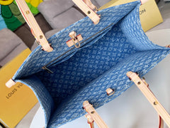 ONTHEGO 35 IN BLUE MONOGRAM DENIM