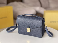 LV 25S POCHETTE METIS 25 IN DARK BLUE MONOGRAM COATED CANVAS GOLD HARDWARE
