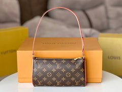 LV 25S POCHETTE TIRETTE 22 IN DARK BROWN MONOGRAM CANVAS GOLD HARDWARE