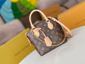 LV 25S LOCKIT BB 19 IN BROWN MONOGRAM COATED CANVAS GOLD HARDWARE