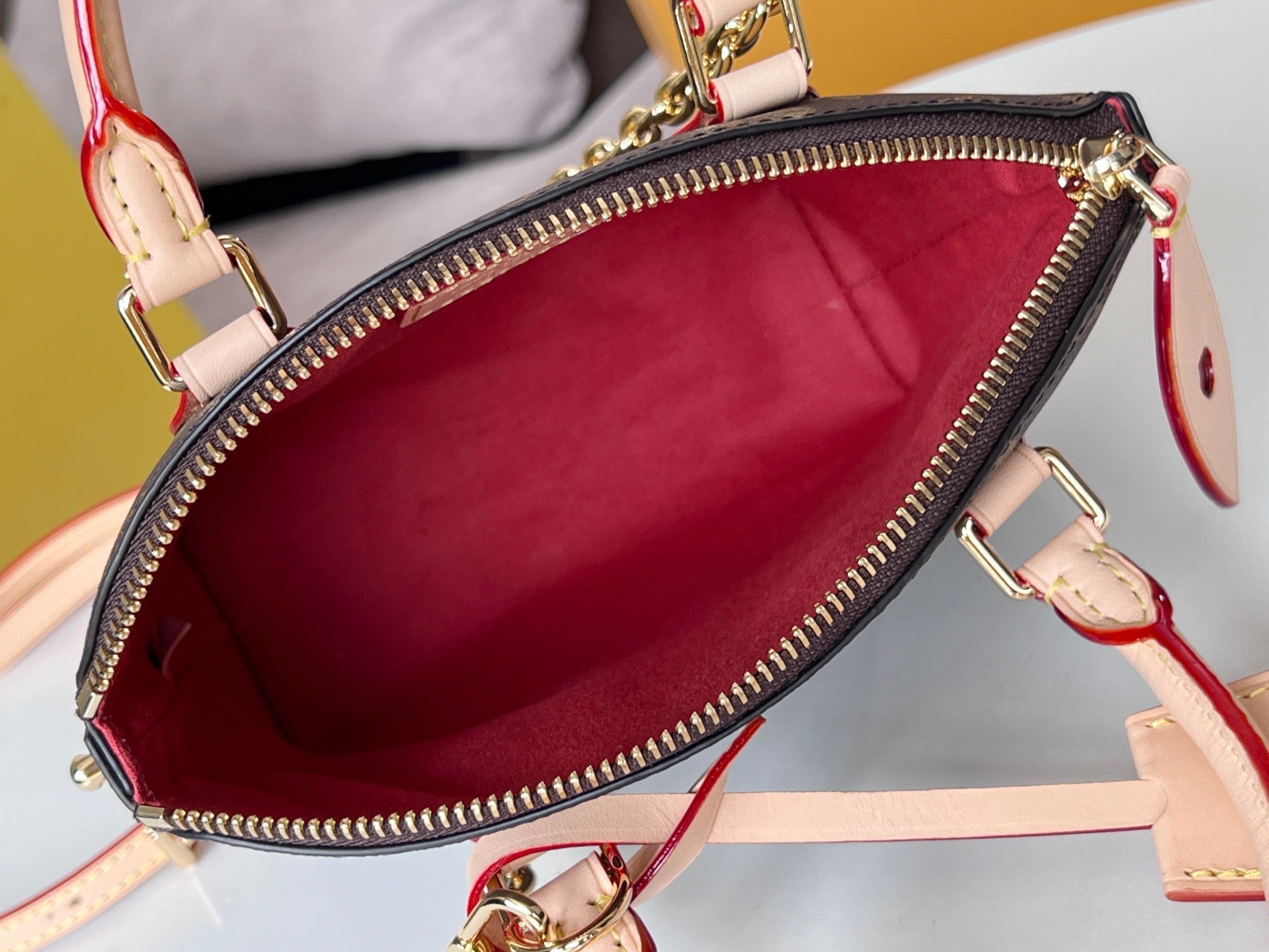 LV 25S LOCKIT BB 19 IN BROWN MONOGRAM COATED CANVAS GOLD HARDWARE