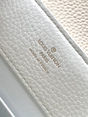 CAPUCINES BB 27 IN WHITE MIX PINK AND BEIGE TAURILLON GOLD HARDWARE