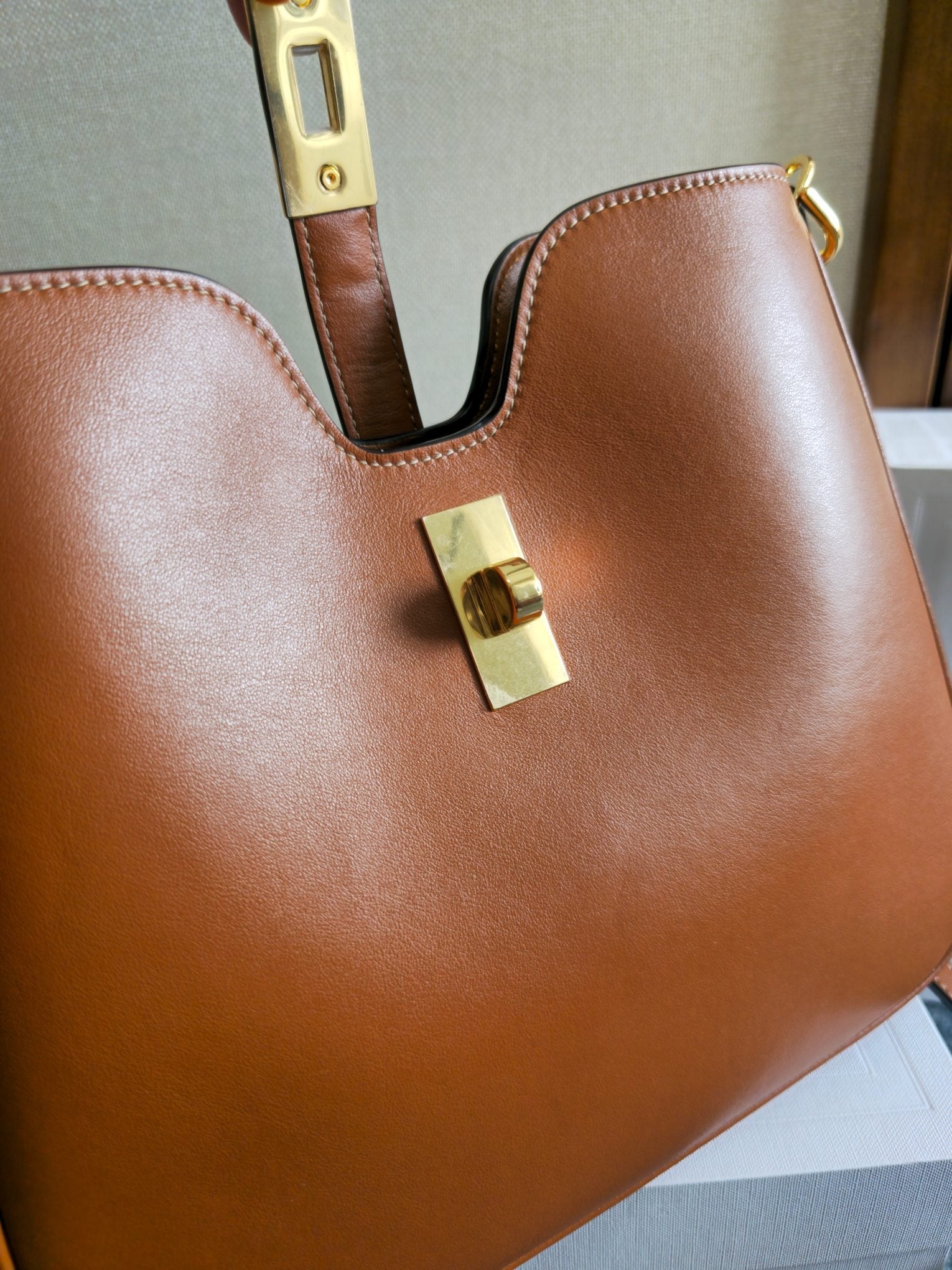 SMALL CAMILLE 16 SOFT BAG 24 IN BURNT SIENNA SMOOTH CALFSKIN