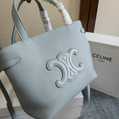 MINI CABAS ANAIS CUIR TRIOMPHE 20 IN BLUE GREY GRAINED CALFSKIN