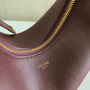 CELINE 25S TEEN LULU BAG 24MM IN SYRAH RED CALFSKIN GOLD HARDWARE
