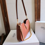 CELINE 25S SHOULDER CAMILLE 16 SOFT 27MM IN BROWN CALFSKIN GOLD HARDWARE