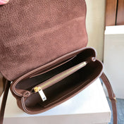 CELINE 25S NINO BAG 20MM IN DARK BROWN GRAINED CALFSKIN GOLD HARDWARE