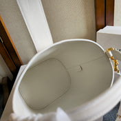 CELINE 25S LOUISE BAG 19MM IN WHITE CALFSKIN GOLD HARDWARE