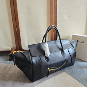 CELINE 25S MEDIUM SMILING NEW LUGGAGE 44MM IN BLACK SUPPLE SHINY LAMBSKIN