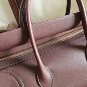 CELINE 25S MEDIUM SMILING NEW LUGGAGE 36MM IN SYRAH RED SUPPLE SHINY LAMBSKIN