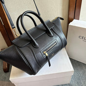 CELINE 25S NEW LUGGAGE 36MM IN BLACK CALFSKIN GOLD HARDWARE