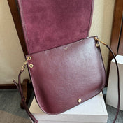 CELINE 25S BESACE SOFT TRIOMPHE 32MM IN SYRAH RED SUPPLE SHINY LAMBSKIN