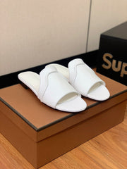 LP HIGHT TOP FLAT SLIPPERS WHITE CALFSKIN
