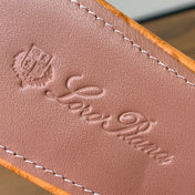 FLAT SLIPPERS IN ORANGE LAMBSKIN OSTRICH SKIN