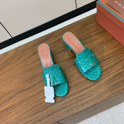 HIGH HEEL IN TEAL GREEN LAMBSKIN OSTRICH SKIN