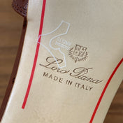 HIGH HEEL IN BROWN LAMBSKIN OSTRICH SKIN