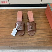 HIGH HEEL IN BROWN LAMBSKIN OSTRICH SKIN