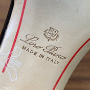 HIGH HEEL IN BLACK LAMBSKIN OSTRICH SKIN