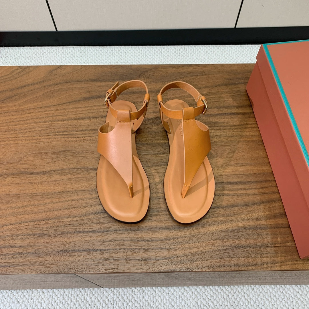 FLIP FLOPS SANDAL IN LIGHT BROWN CALFSKIN