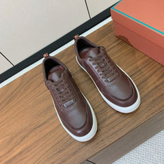 LP SNEAKERS IN AUBURN BROWN CALFSKIN WHITE SOLE