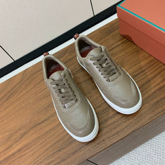LP SNEAKERS IN STONE BROWN CALFSKIN WHITE SOLE