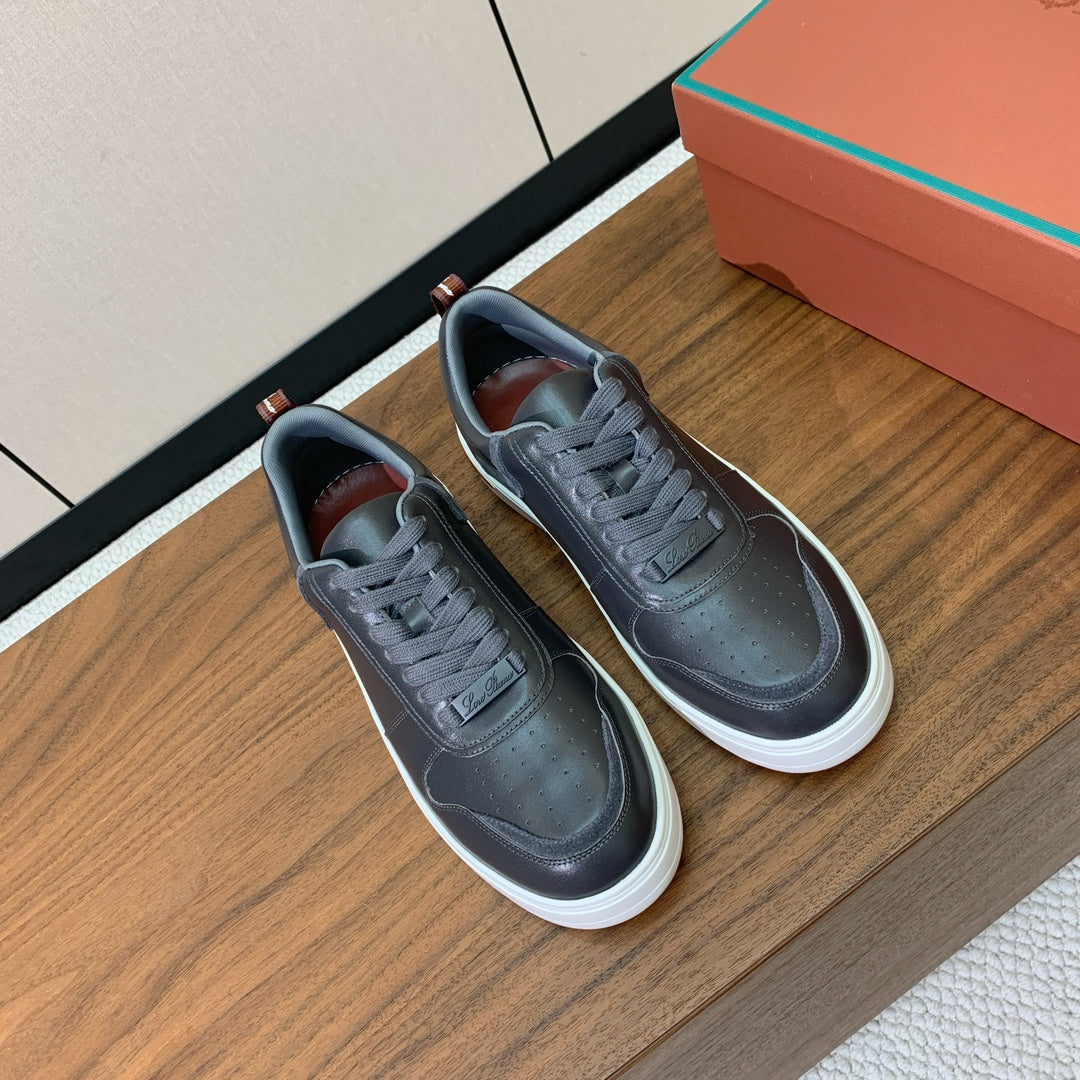 LP SNEAKERS IN SLATE GREY CALFSKIN WHITE SOLE