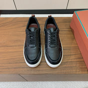 LP SNEAKERS IN BLACK CALFSKIN WITH WHITE SOLE