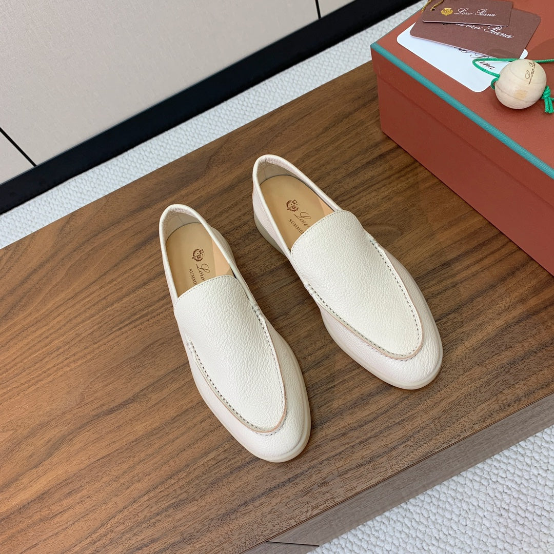 LP LOAFERS 25S IN CREAM WHITE LAMBSKIN