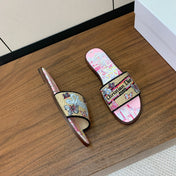 DIOR 25S DWAY SLIDE IN MULTICOLOR CALFSKIN AND FABRIC STYLE 1