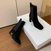 DIOR 25S ANKLE BOOTS 80 MM IN BLACK SUEDE