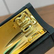 DIOR 25S KNEE-HIGH BOOTS 80 MM IN BLACK CALFSKIN WITH GOLD HARDWARE