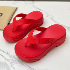 THONG PLATFORM IN RUBY RED IMPORTED TPU