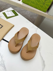 THONG PLATFORM 5 CM IN CIDER BROWN IMPORTED TPU