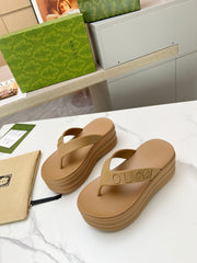 THONG PLATFORM 5 CM IN CIDER BROWN IMPORTED TPU