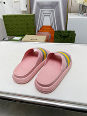 PLATFORM SLIPPERS IN LIGHT PINK MIX COLORFUL IMPORTED TPU