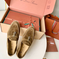 Loro Piana Dark Brown Suede Summer Charms Walk Loafers